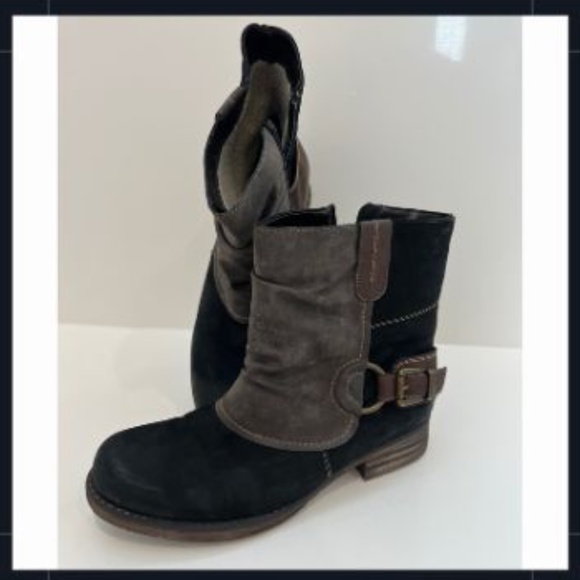 Remonte Ankle Boot, Black Suede and Tan Leather - Sold at another store - Picture 1 of 3